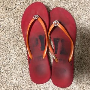 Victoria’s Secret PINK red flip flops